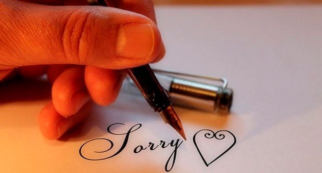 Writing a Sorry note Sorry is more than just a word: show that you mean it