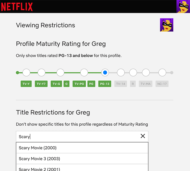 Netflix Parental Controls