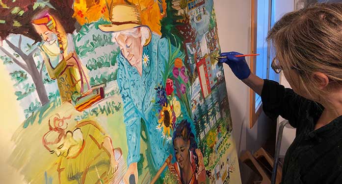 Mural blooms for seniors’ residence in Edmonton