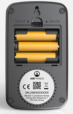 corentium_home_intl_-_hero_image_batteries - Calgary's Business The Corentium Home is powered by three AAA alkaline batteries with a lifespan of up to two years