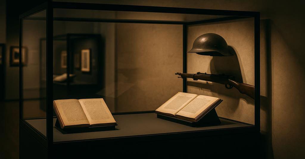 Every bookshelf and museum exhibit tells a story. Just not always the truth